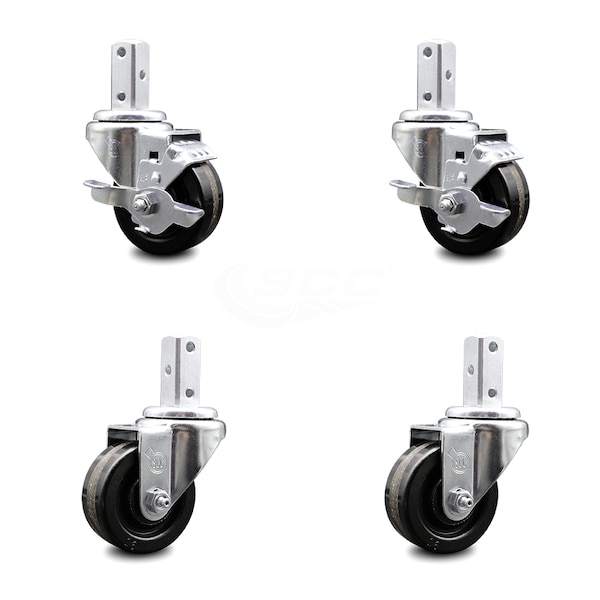 Service Caster 3.5 Inch Phenolic Wheel Swivel 7/8 Inch Square Stem Caster Brakes SCC, 2PK SCC-SQ20S3514-PHS-TLB-78-2-S-2 - main
